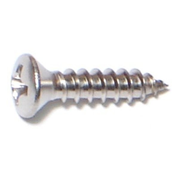 Midwest Fastener Sheet Metal Screw, #6 x 5/8 in, 18-8 Stainless Steel Oval Head Phillips Drive, 100 PK 05216